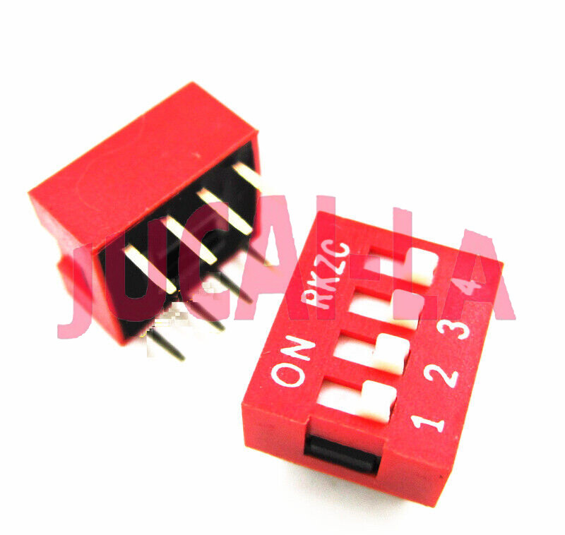 20Pcs Slide Type Switch Module 2.54mm 4-Bit 4 Position Way DIP Red Pitch