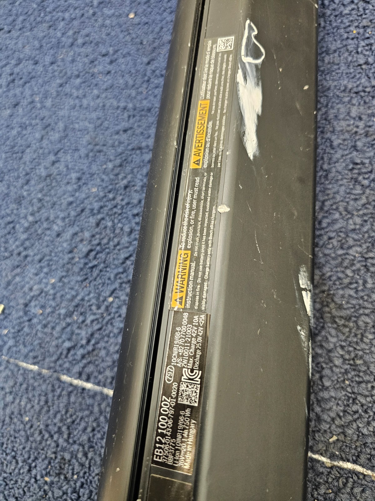 Bosch Powertube 750 Vertical Configuration Ebike Battery Replacement Black