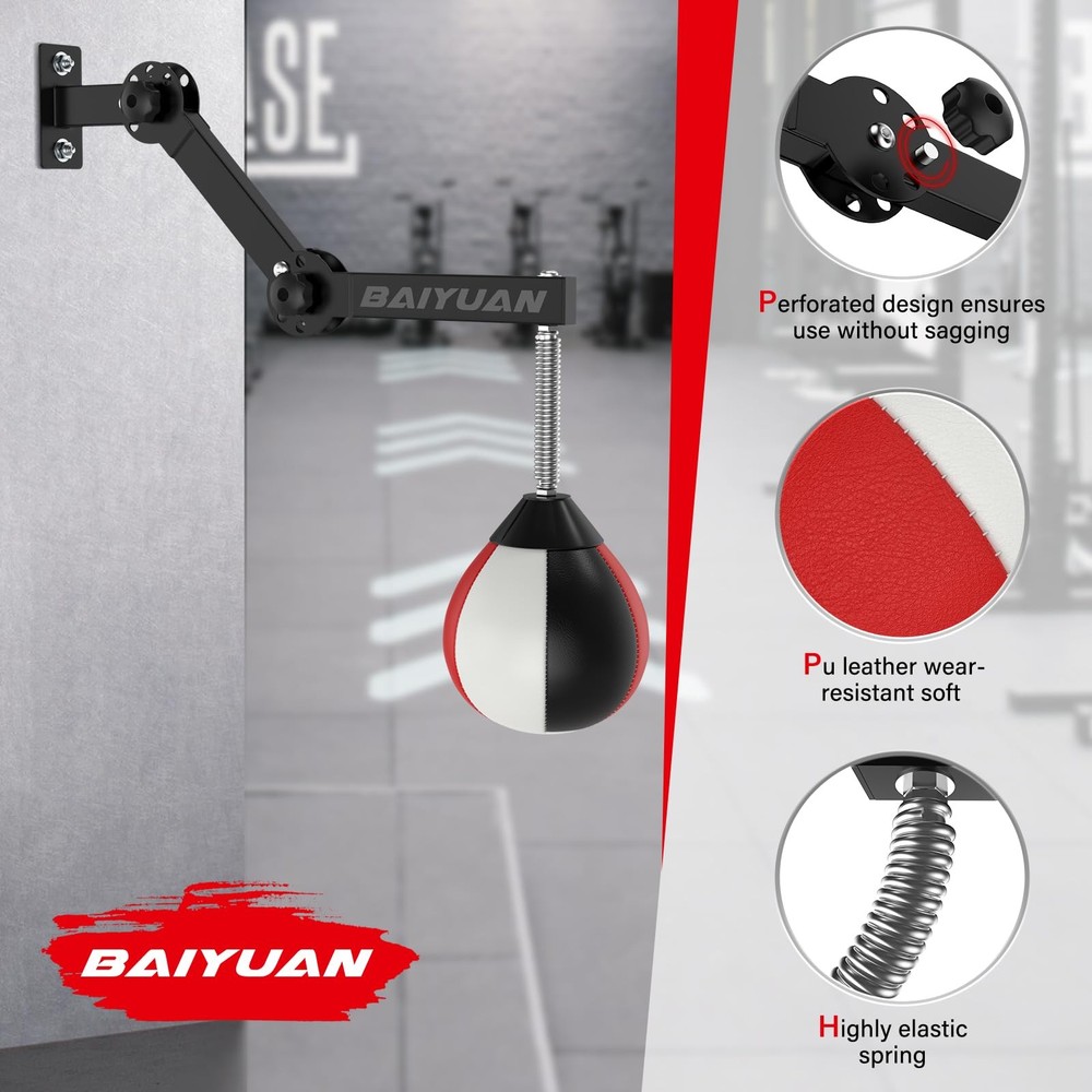 Adjustable Speed Bag for Boxing - Wall Mount Punching Bag Height Adjustable B
