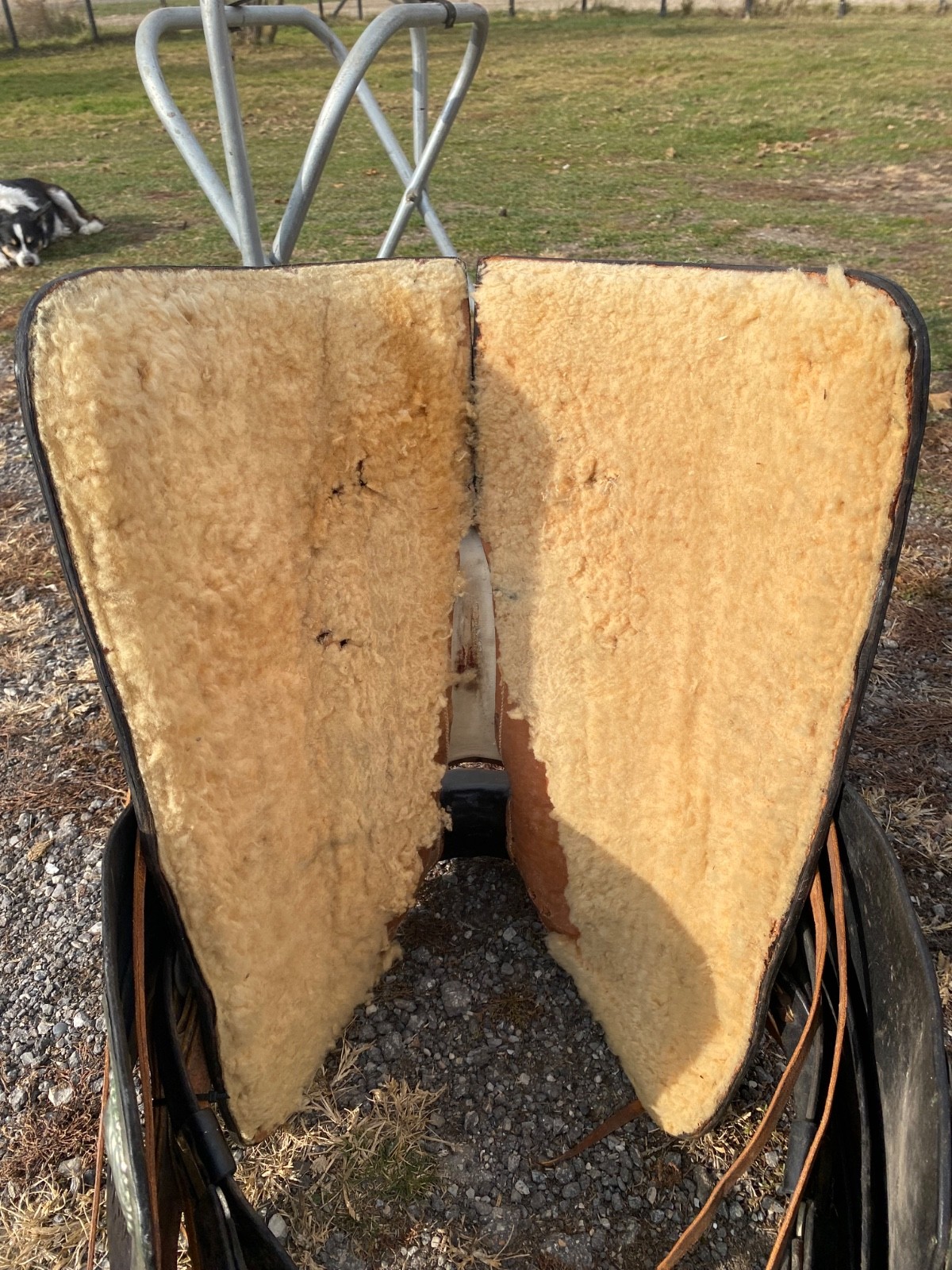 Vintage/Antique 13" youth Western parade saddle w/silver horse heads