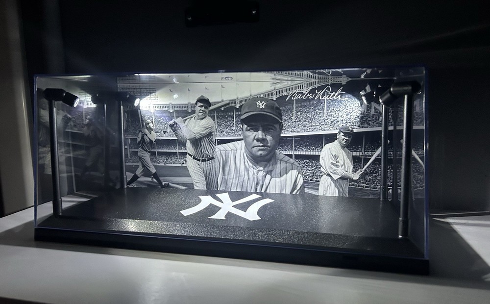 Babe Ruth Custom 2-card PSA & BGS display case with LED lights - NY