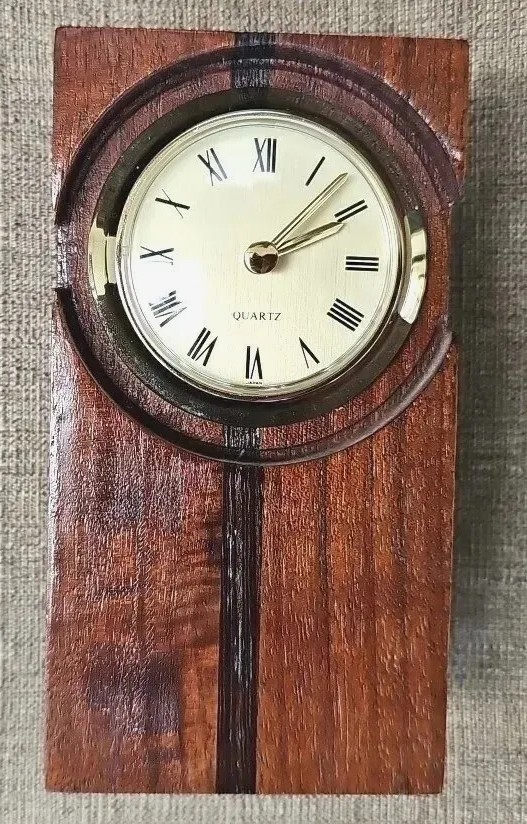 Solid Wood Block Desk Clock - 5.5" X 3"