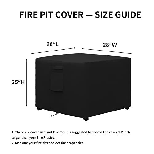Outdoor Fire Pit Cover, Waterproof & Weatherproof Cover Round/Square/Rectangular