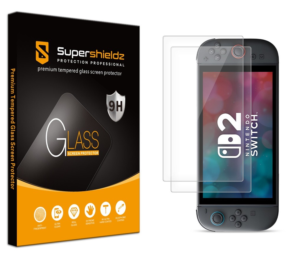 [2-Pack] Supershieldz Tempered Glass Screen Protector for Nintendo Switch 2