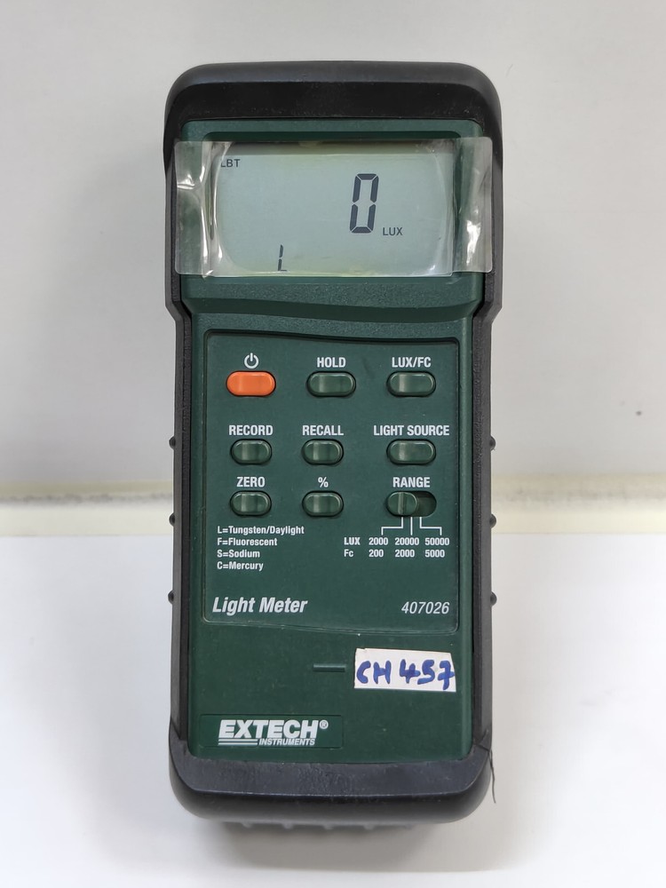 Extech 407026 Heavy Duty Light Meter with PC Interface, CH#457 (TESTED TURNS ON)