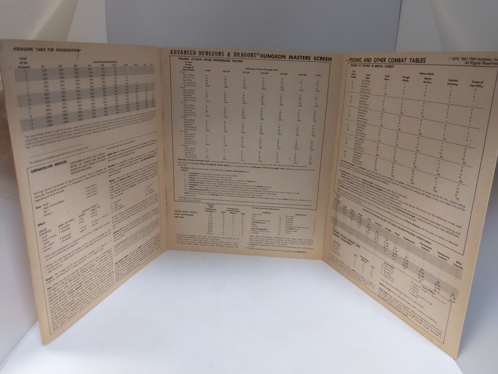 2x 1981 TSR Dungeon Master Screen - Rare