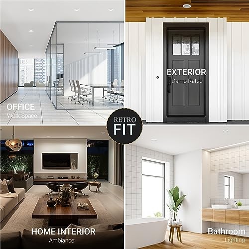 6 Pack 4 Inch MR16 Retrofit LED Recessed Lighting, 5CCT Selectable