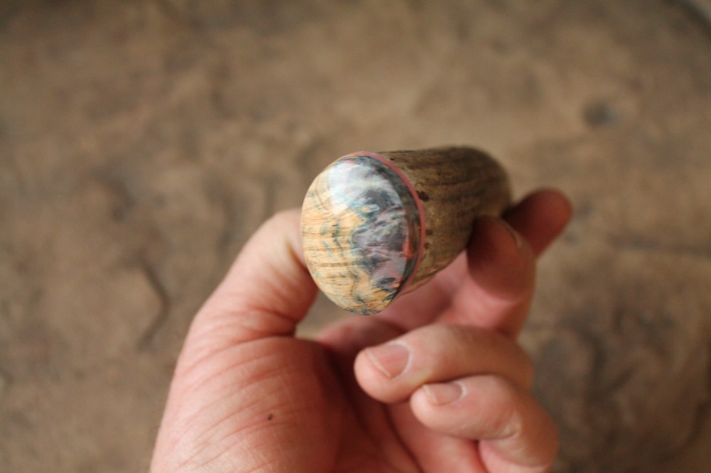 Elk antler knife handle ~ stabilized box elder burl ~ Flintknapping supply tool