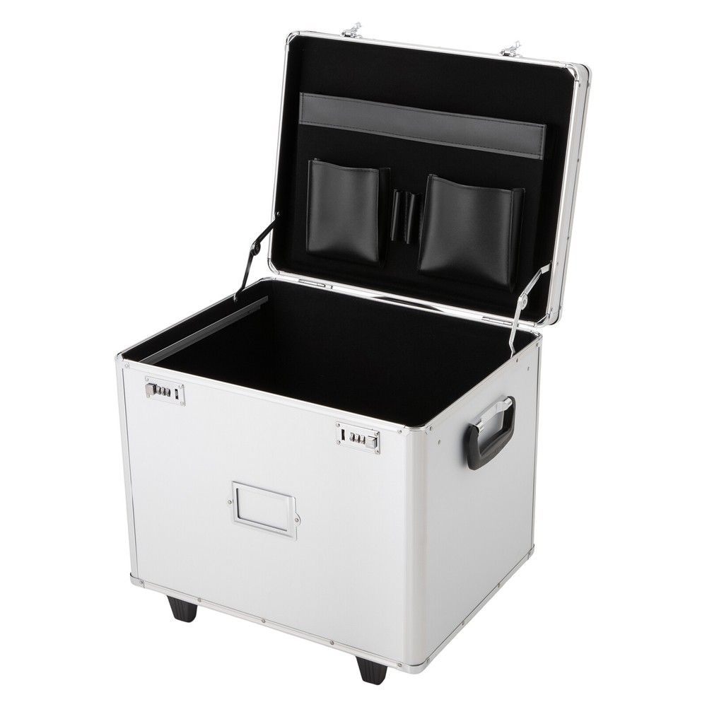 Locking Mobile Business Case, Hand Pull File Case, Office File Organizer Box