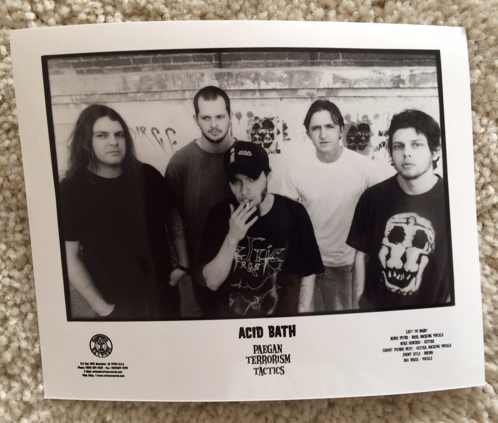ACID BATH - PAEGAN TERRORISM TACTICS - DAX RIGGS - PROMO PHOTO NEW OLD STOCK