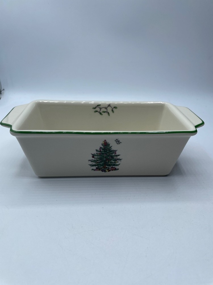 Spode Christmas Tree Mini Bread Pan 7.75" x 3.5" Multicolor
