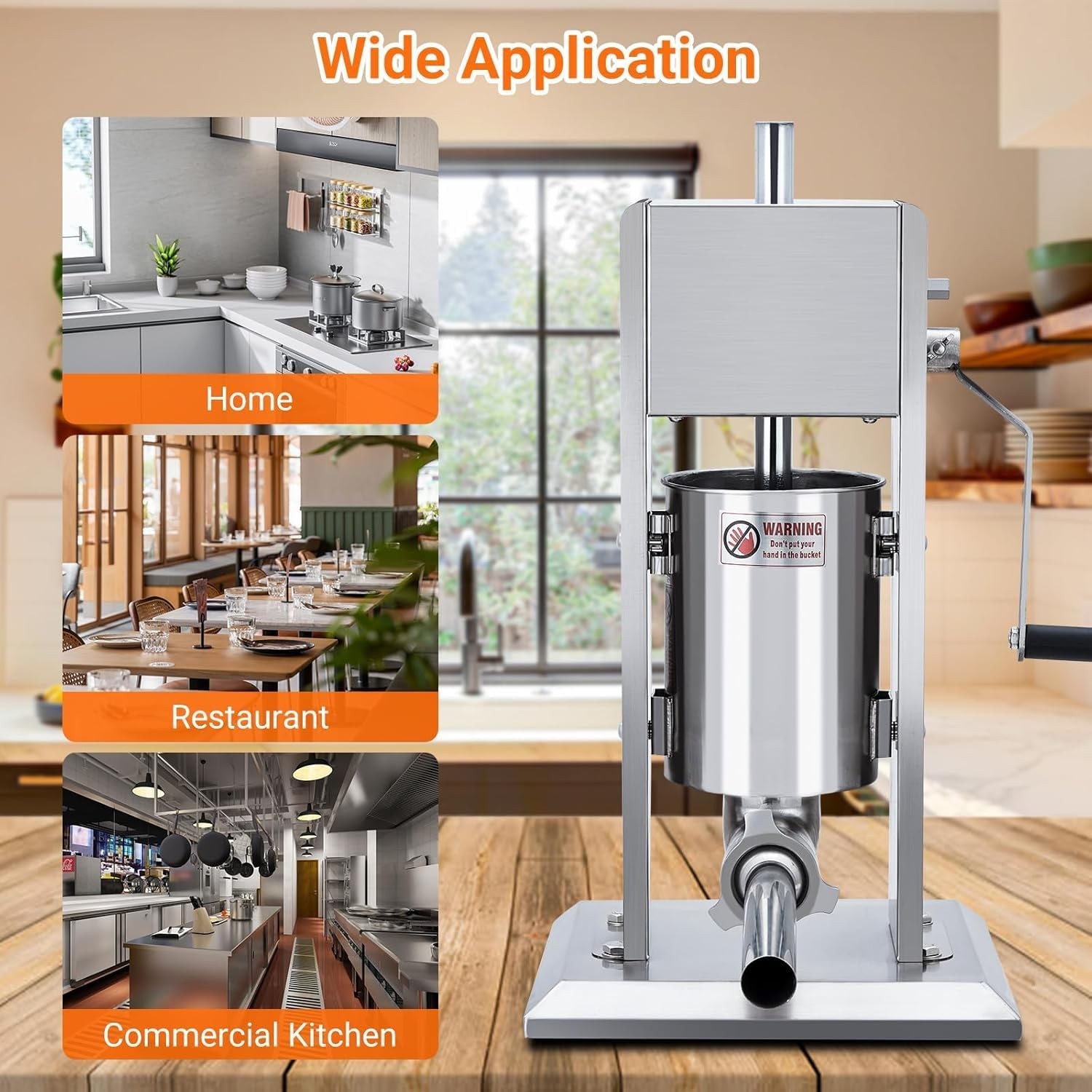 3L Manual Sausage Stuffer Dual-Speed Stainless Steel Sausage Filler & 4 Tubes​​