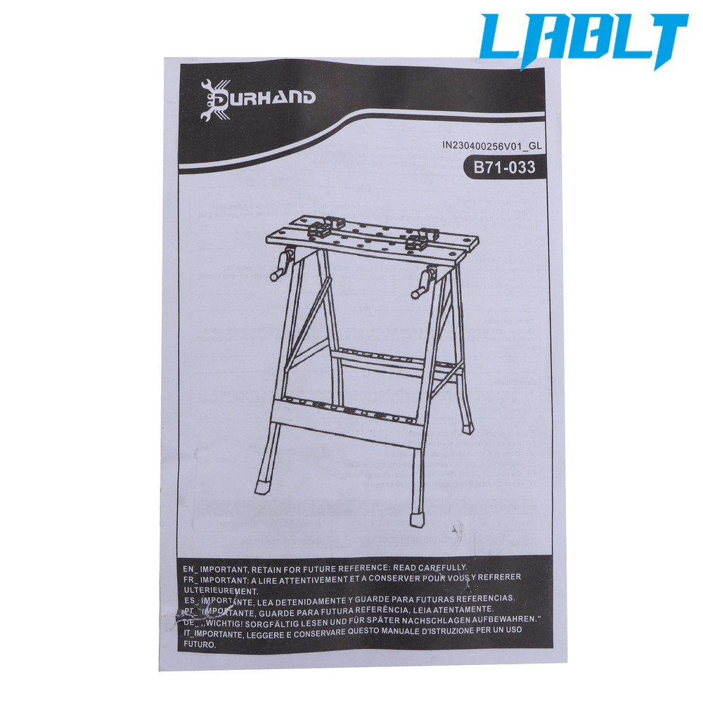 LABLT 220lb Folding Workbench,Vise Garage Steel Work Table Workshop Tool Storage