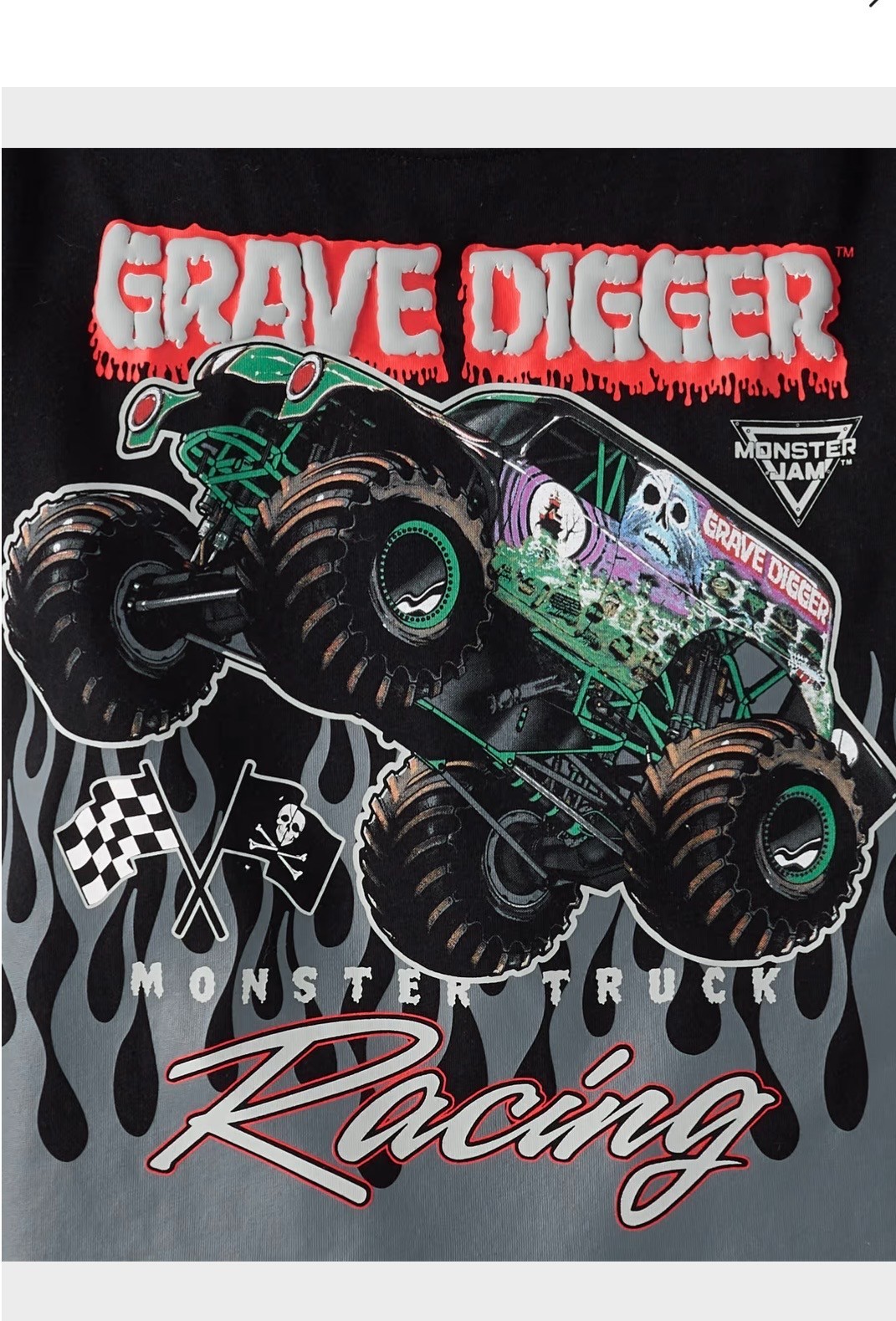 Monster Jam 2026 Official Grave Digger T-Shirt Black Youth S,L,XL-Monster Truck