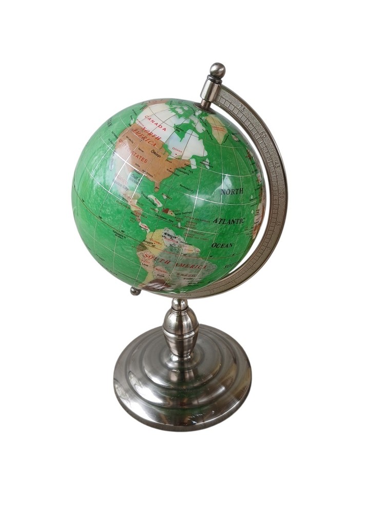 World Globe Semi Precious Gemstone 17"