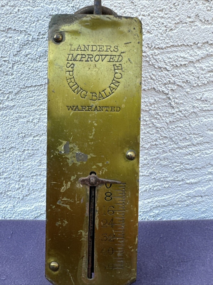Vintage Landers Improved Spring balance Hanging Scale 0-50lbs