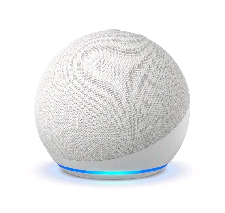 Amazon Echo Dot 5th Gen, Alexa Smart Speaker, Vibrant Sound - Glacier White
