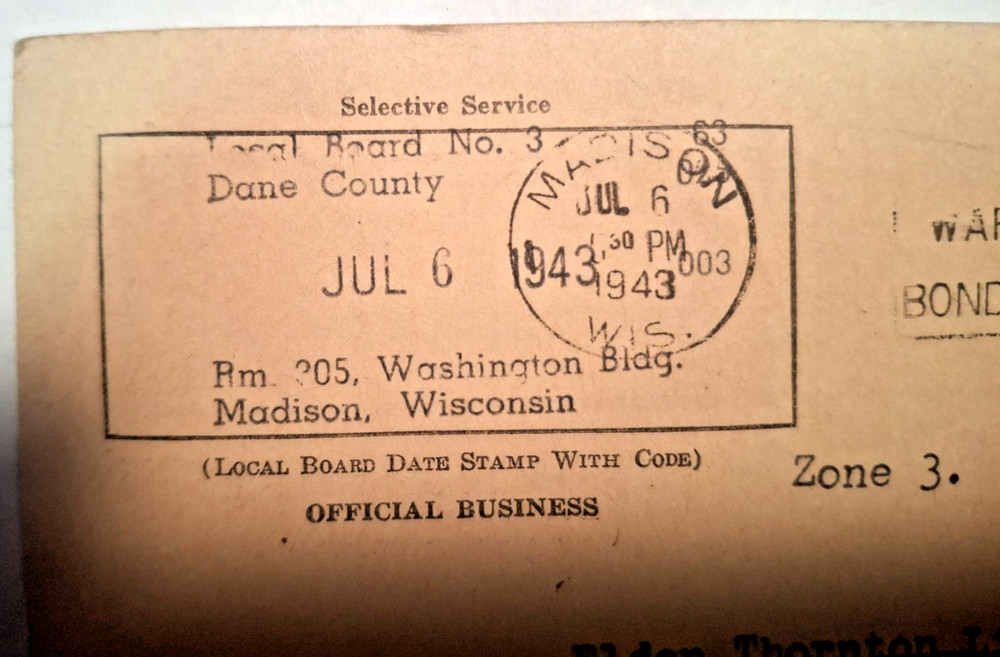 NOTICE OF CLASSIFICATION 1943