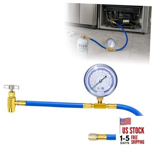 R134a Refrigerant Charging Hose to Refrigerator, AC Recharge Hose, Can Tap