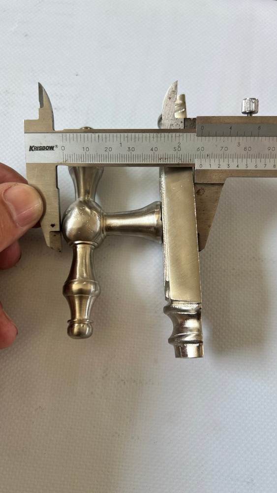 Solid Brass "T"‑Piece Cremone Set 110" (280cm) — Large Knob Version Cut‑to‑Size