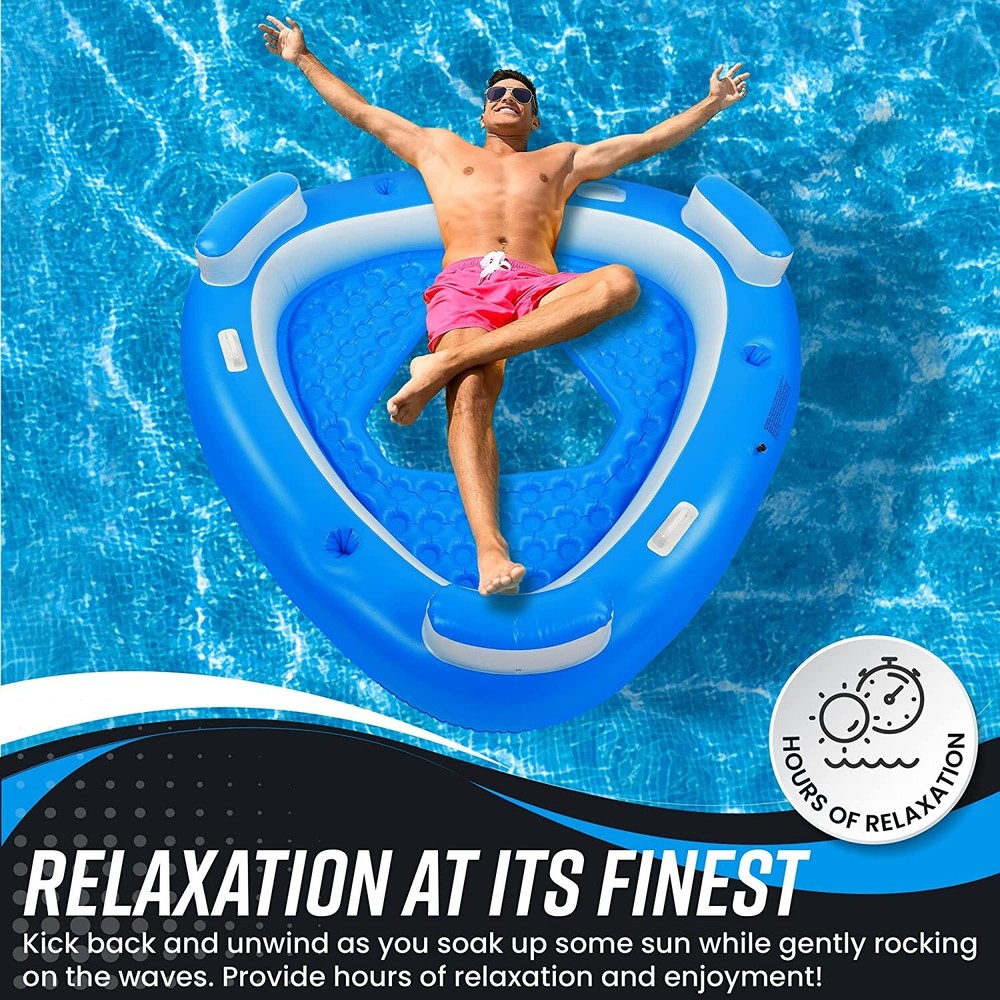 Zone Tech Inflatable Island Pool Float Raft Multi Person Relaxing pool lounger