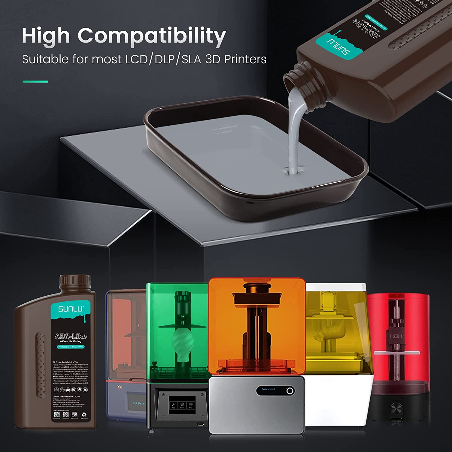 10×1KG SUNLU Standard/Standard-Plus/Washable/Toughness/ABS-Like/PA-Like Resin