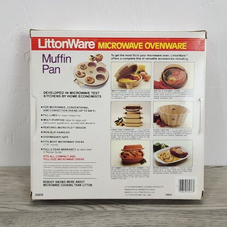Vintage Littonware Microwave Ovenware Muffin Cupcake Pan A5106