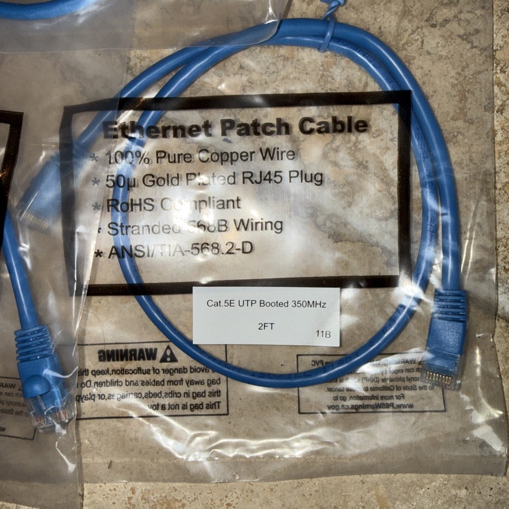 3 Piece 2Ft CAT5E UTP Booted Ethernet Patch Network Booted Cable Gray