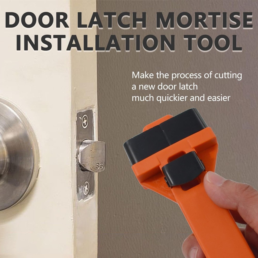Door Latch Mortise Installation Tool for Accurate Scoring, Lock Orange