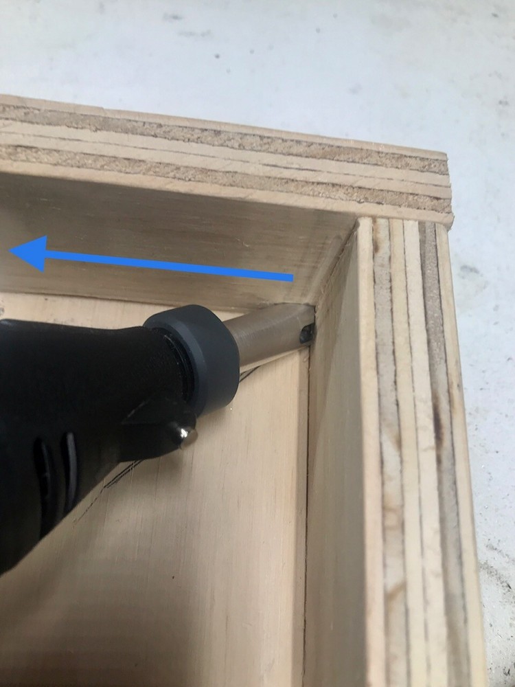 Rotary tool, corner guide and cutter attachment, Cleans out 90° inside corners,