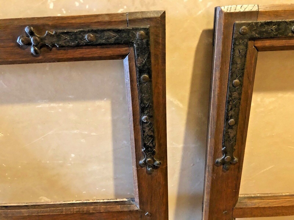 16th Century oak wood frames (2) with hardware