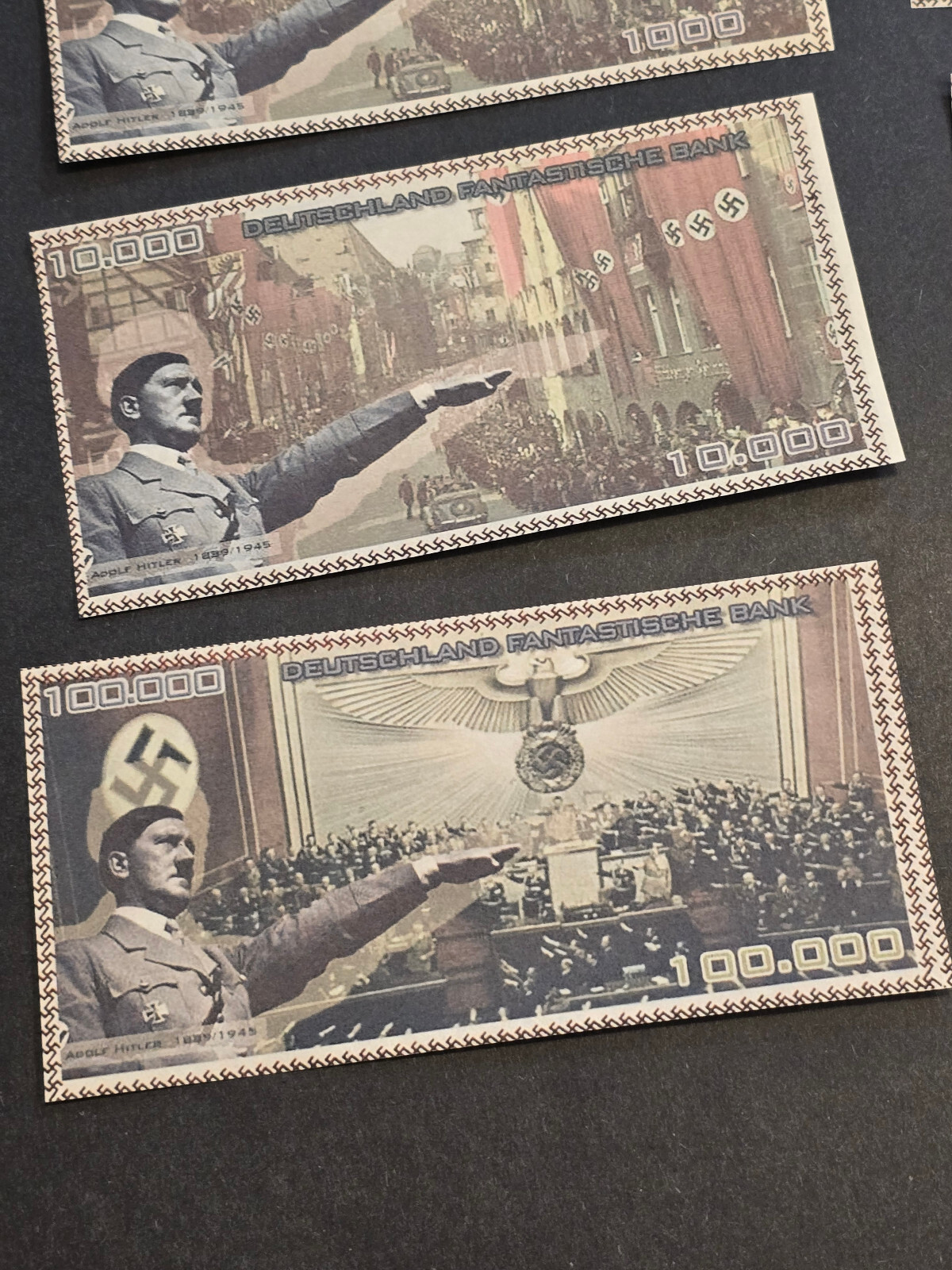 THIRD REICH NOVELTY CURRENCY Lot Adolf Hitler Banknotes Reichsbanknotes