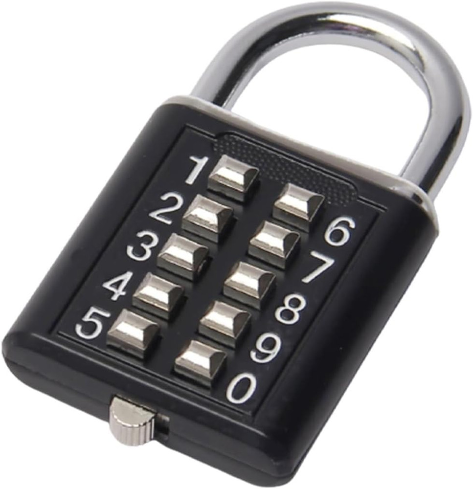 1Pcs 10-Digit Combination Padlock Push Button Lock for Locker Gym, Case, Drawer,