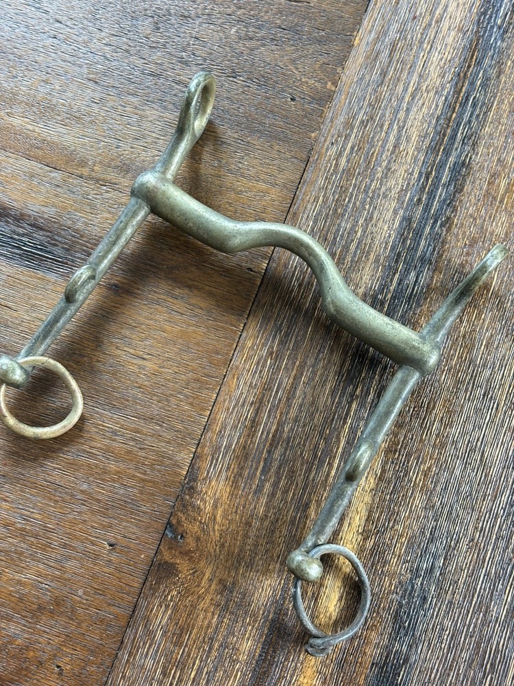 Vintage Horse Bit Solid Brass Stamped Never Rust *Pre-Owned