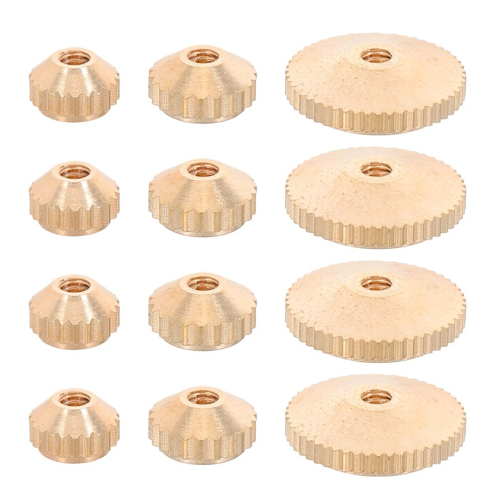 12 Pcs Clock Movement Nuts Brass Assortment Fixing Nuts for Quartz Clocks