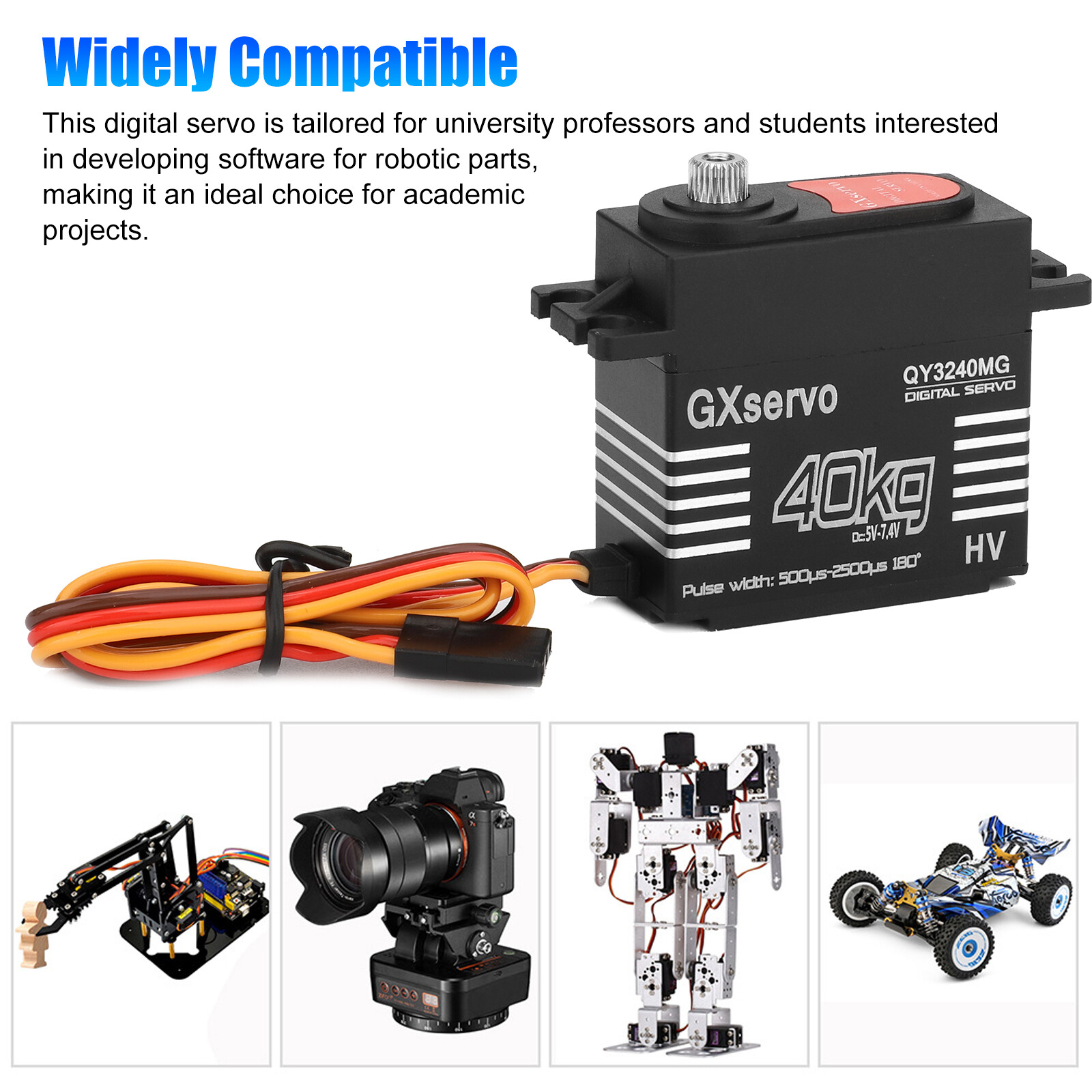 2x40KG Waterproof Metal Gear Digital Servo High Torque Speed for 1/8 1/10 RC Car