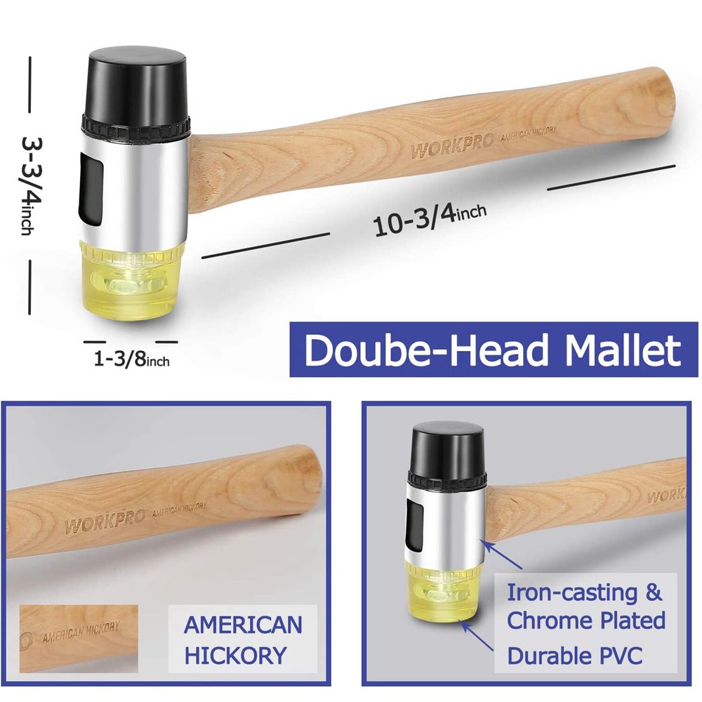 WORKPRO Laminate Wood Flooring Installation Kit Pull Bar Double-Faced Mallet Set