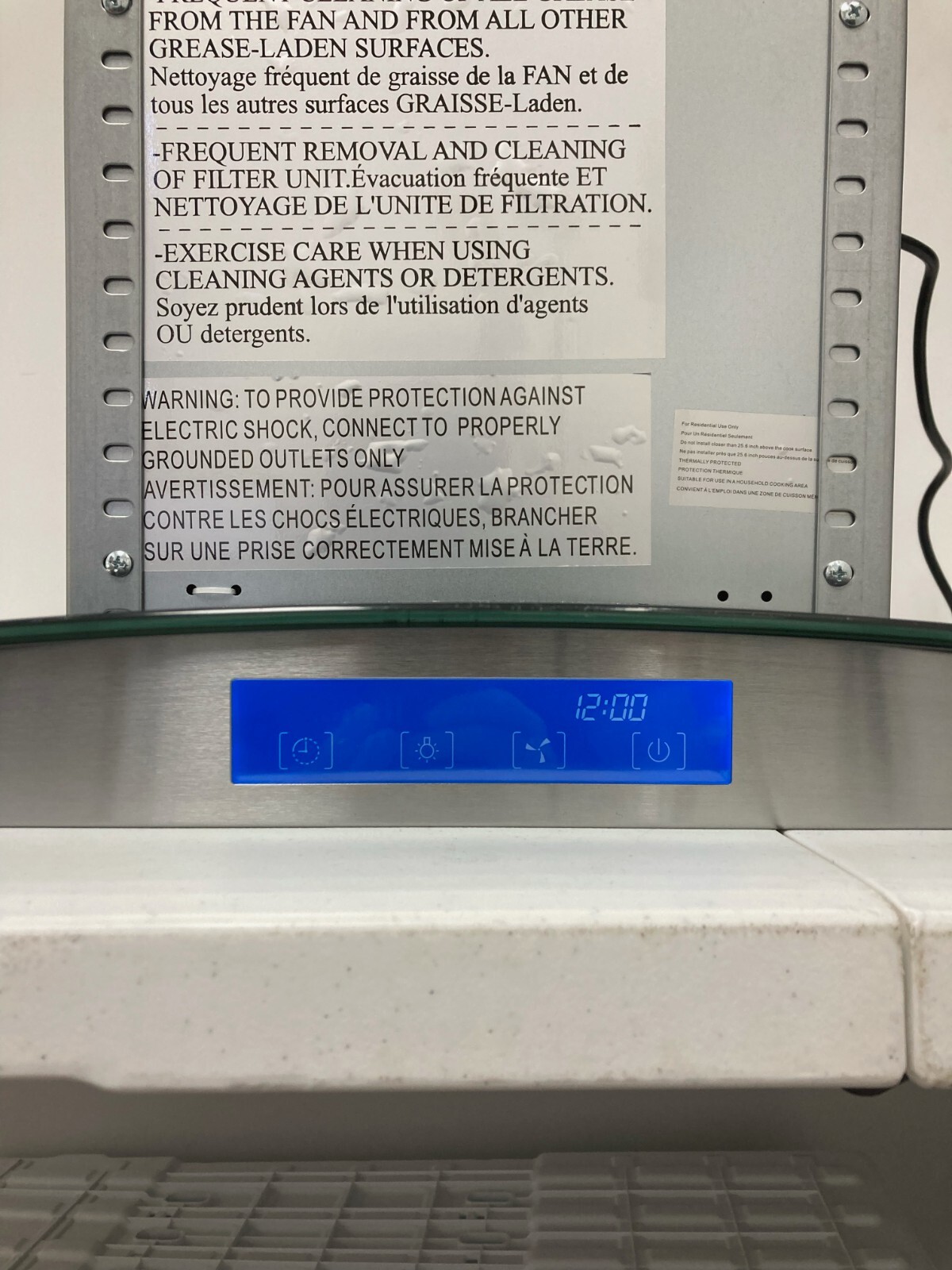 30 IN. ISLAND MOUNT RANGE HOOD (NO CHIMNEY OPEN BOX) STAINLESS STEEL GLASS VISOR