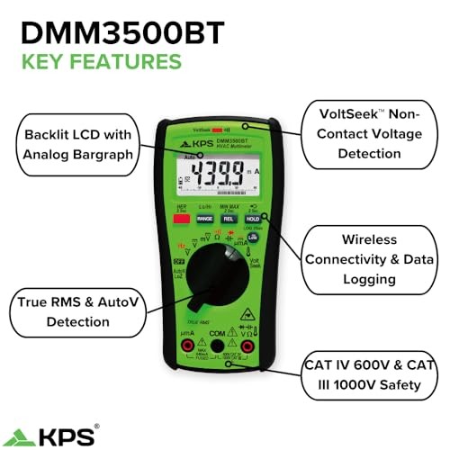 TRMS Multimeter – 1000V with Bluetooth, NCV, and Backlit Display | DMM3500BT