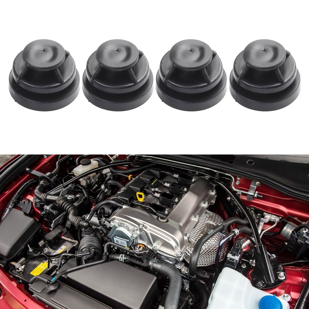 Car Engine Cover Rubber Mounts 4Pcs Black Auto Practical Buffer Tool Attachments