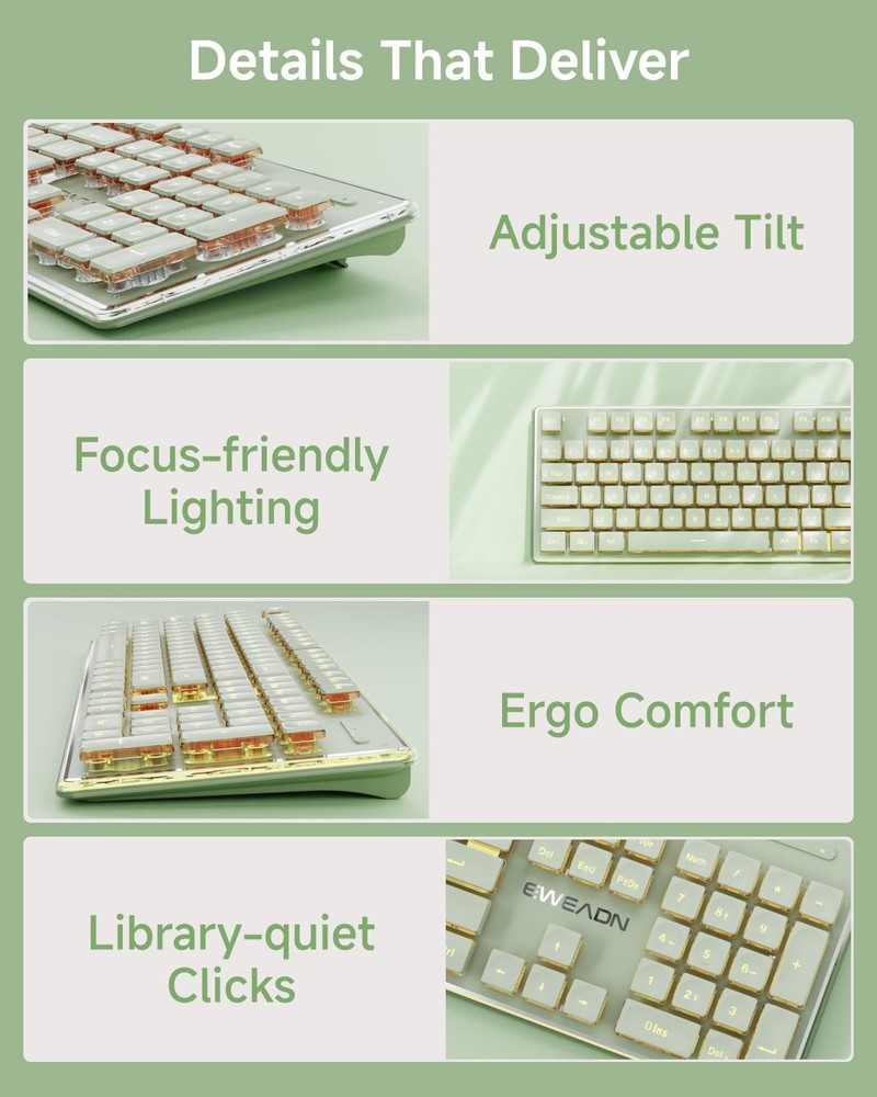 V3 Wireless Keyboard and with Single Backlit, Metal Panel, Bluetooth/2.4G Rec...