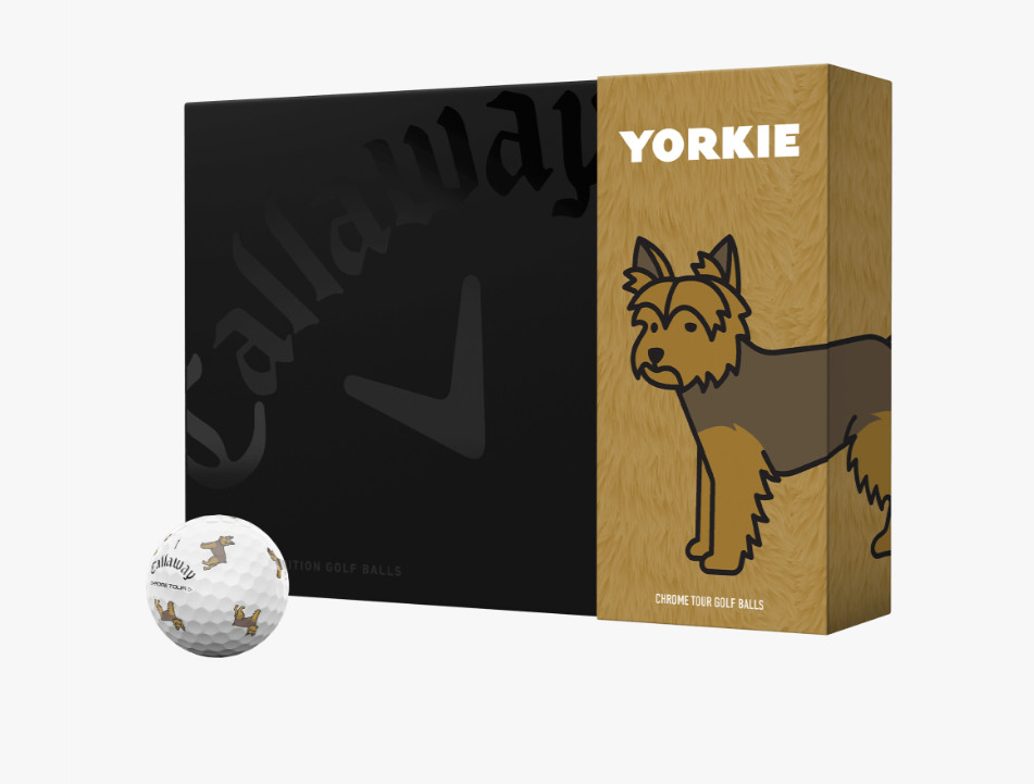Callaway Small Dogs YORKIE Chrome Tour Golf Balls - Limited Edition