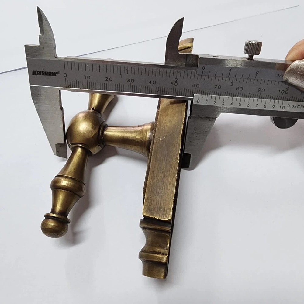 Solid Brass "T"‑Piece Cremone Set 110" (280cm) — Large Knob Version Cut‑to‑Size