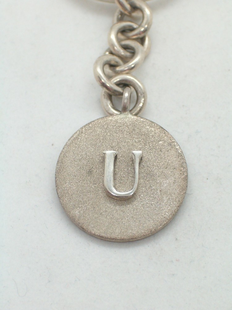 Letter Keychain - U - 925 Silver - Initial - Alphabet - Breeze -