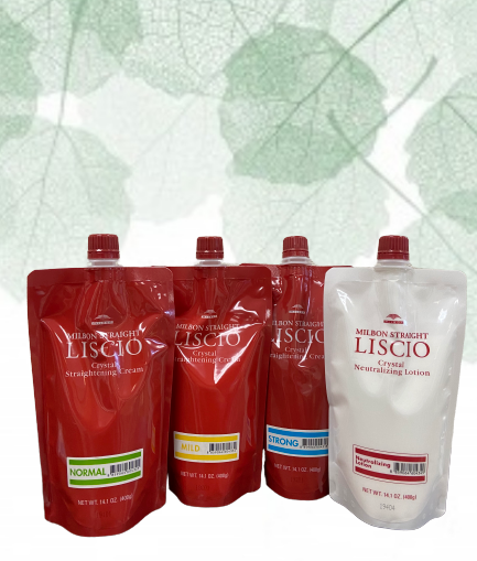 Milbon Liscio Crystal Straighteners Cream NORMAL Set 14.1 oz For Damage Hair