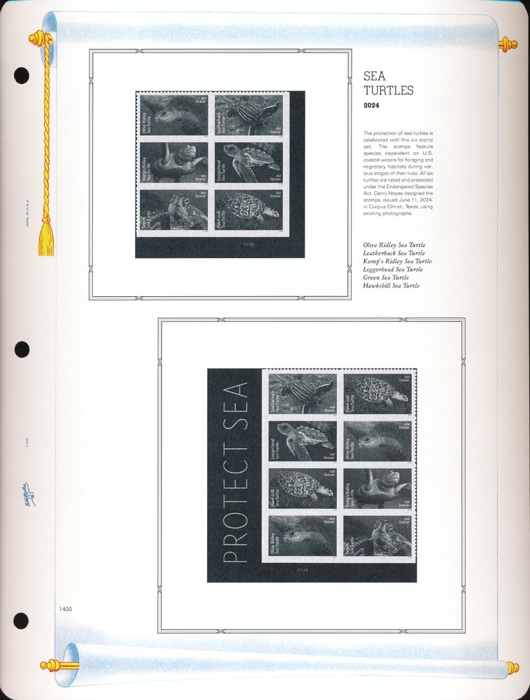 WHITE ACE 2024UNITED STATES Commemorative Plate Blocks Supplement Pages PB-76