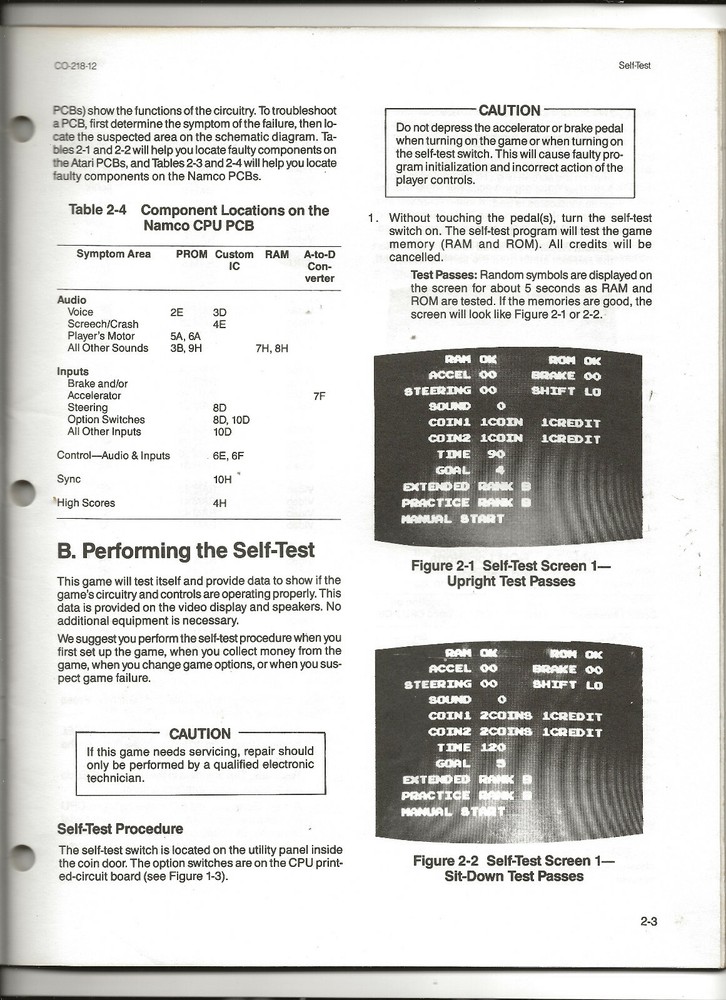 1983 Atari Pole Position II Operator & Enhancement Instructions-Arcade Game