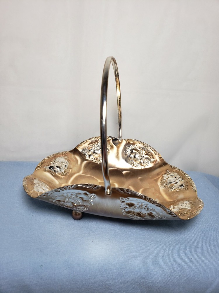 Vintage QUIST West Germany Silverplate Tarnish Resistant Basket Moveable Handle