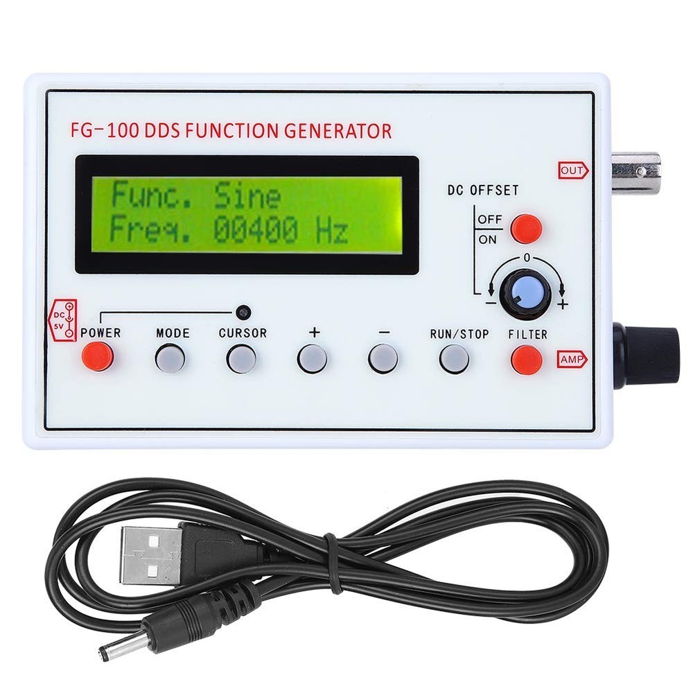 Function Generator -FG-100 DDS Function Generator Sine Frequency 1HZ-500KHz Coun