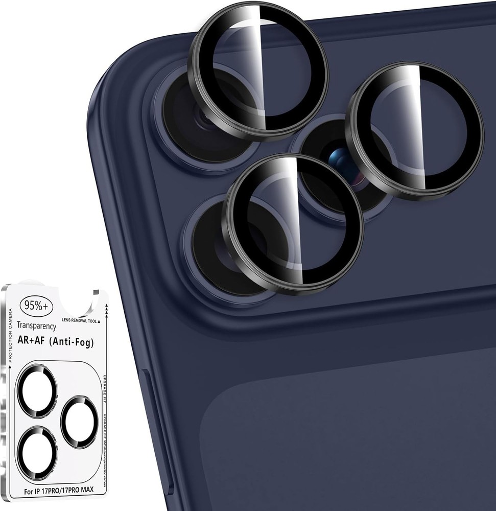 1 Set Black Ring Camera Lens Protector for iPhone 17 Pro/Pro Max